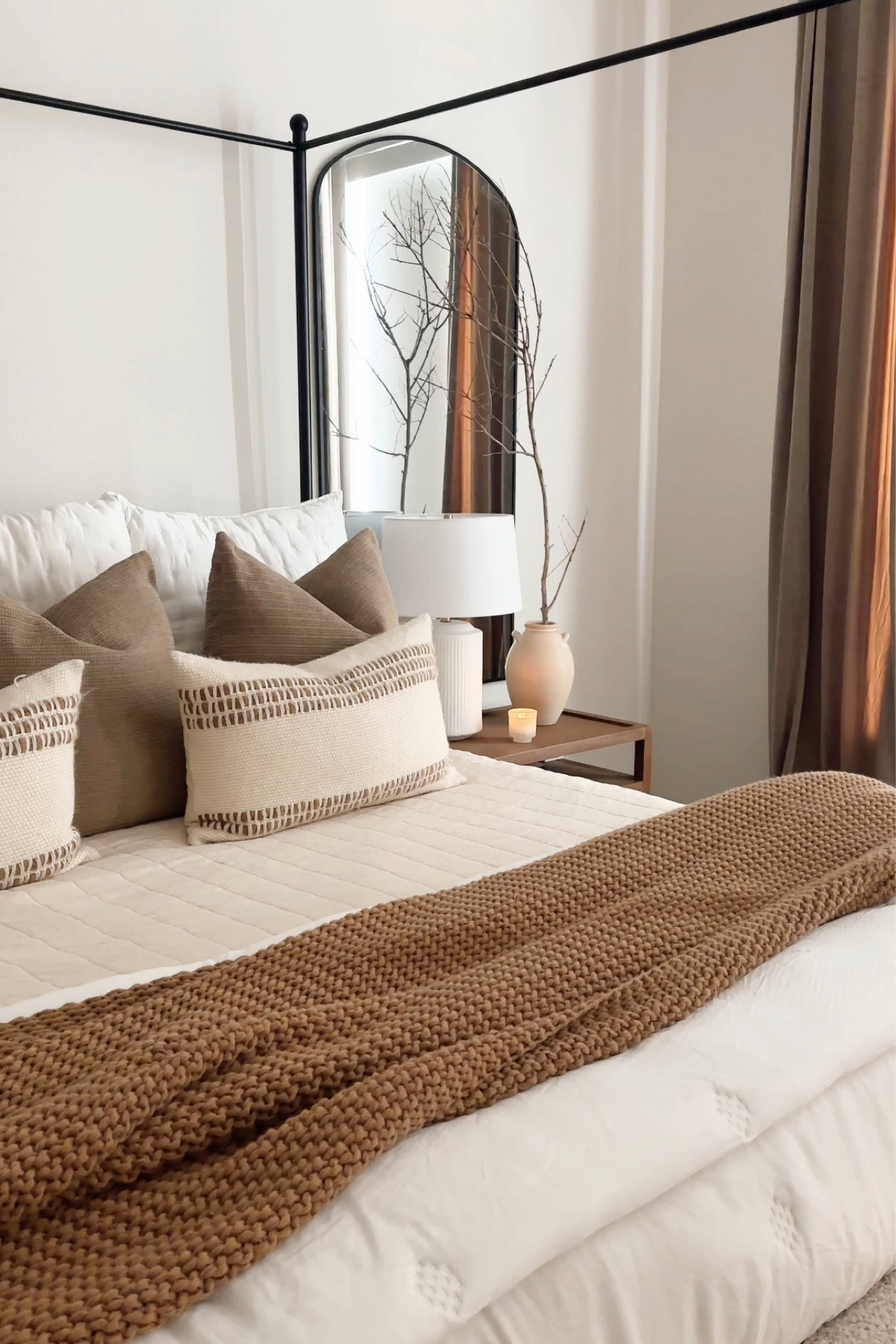 Cozy bedroom vibes. Love these mirrors so so much!

Pottery barn bedding. Neutral bedding. Studio McGee. McGee & co. Crate & barrel. 

#LTKstyletip #LTKitbag #LTKhome