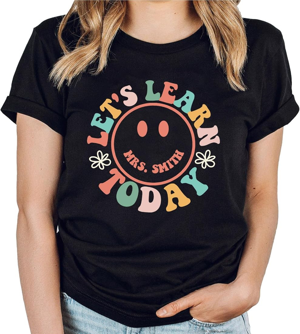 Personalized Teach Love Shirt, Custom Teacher Shirts for Women, Teacher Gifts from Student, Custo... | Amazon (US)