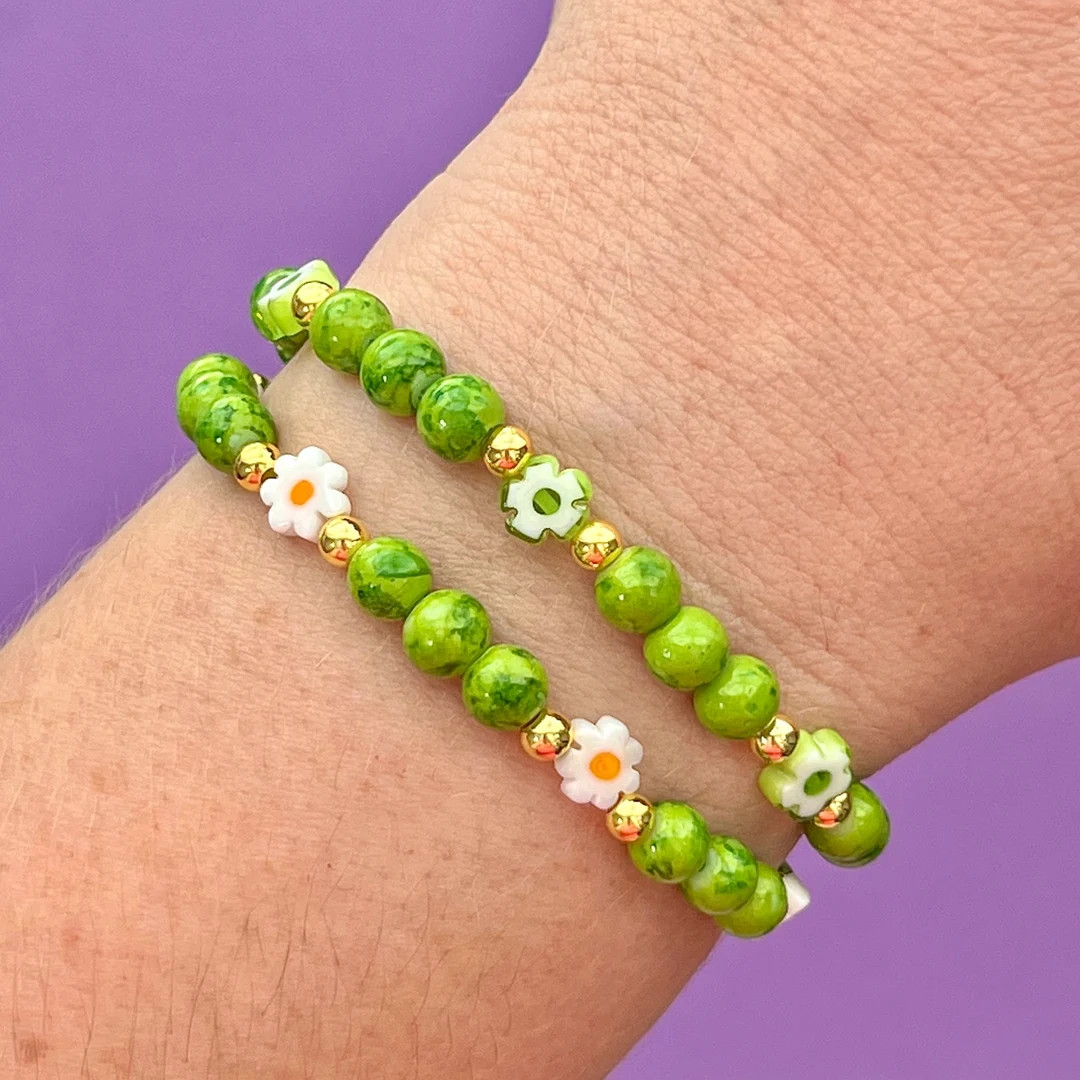 Topiary & Flower Midi Bubble Beaded Bracelets | Etsy (US)