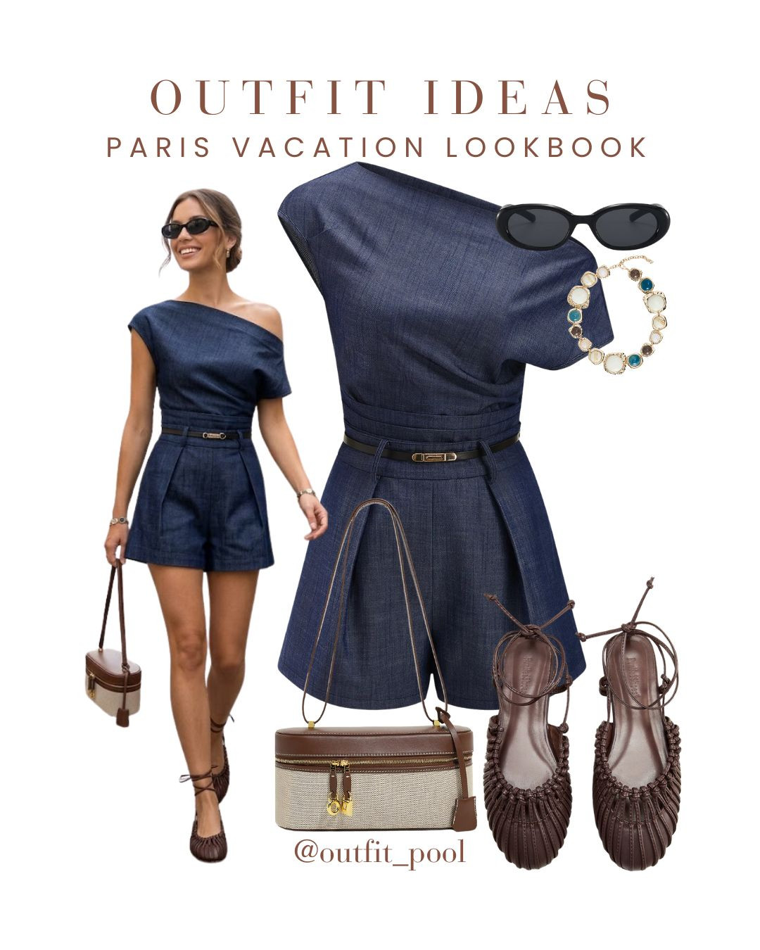 
3 chic outfits for a Paris getaway 🇫🇷 Serving effortless Parisian vibes with these Amazon vacation looks — timeless, feminine, and perfect for strolling through the city of love 💫 1️⃣ White polka dot dress — classic, romantic, and very French 🤍 2️⃣ Denim romper — casual, cute, and perfect for exploring 🧺 3️⃣ Brown skirt set — elevated, minimal, and café-ready 🤎☕ Think: chic silhouettes, neutral tones, and outfits that look effortless but put-together 👏 To shop these outfits, check the LTK shop link in bio 🛍️💌 (Paris Vacation Outfits, Paris Outfit Ideas, Parisian Style, French Girl Style, Paris Travel Looks, Europe Vacation Outfits, Chic Travel Style, Effortless Paris Style, Paris Capsule Wardrobe, Minimalist Parisian Fashion, Elegant Travel Outfit, Paris Street Style, Day to Night Travel Outfit, Sophisticated Style, Spring in Paris Outfit, Summer in Paris Outfit, Fall Paris Style, Travel Outfit Inspiration, Paris Style Edit) 

 #LTKgrwm #LTKootd #LTKTravel