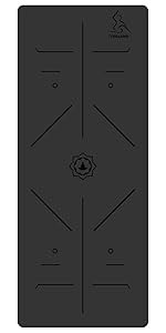 YUGLAND PU Yoga Mat- Nonslip Eco-friendly Natural Rubber Hot Yoga Exercise Mat with Alignment Lin... | Amazon (US)