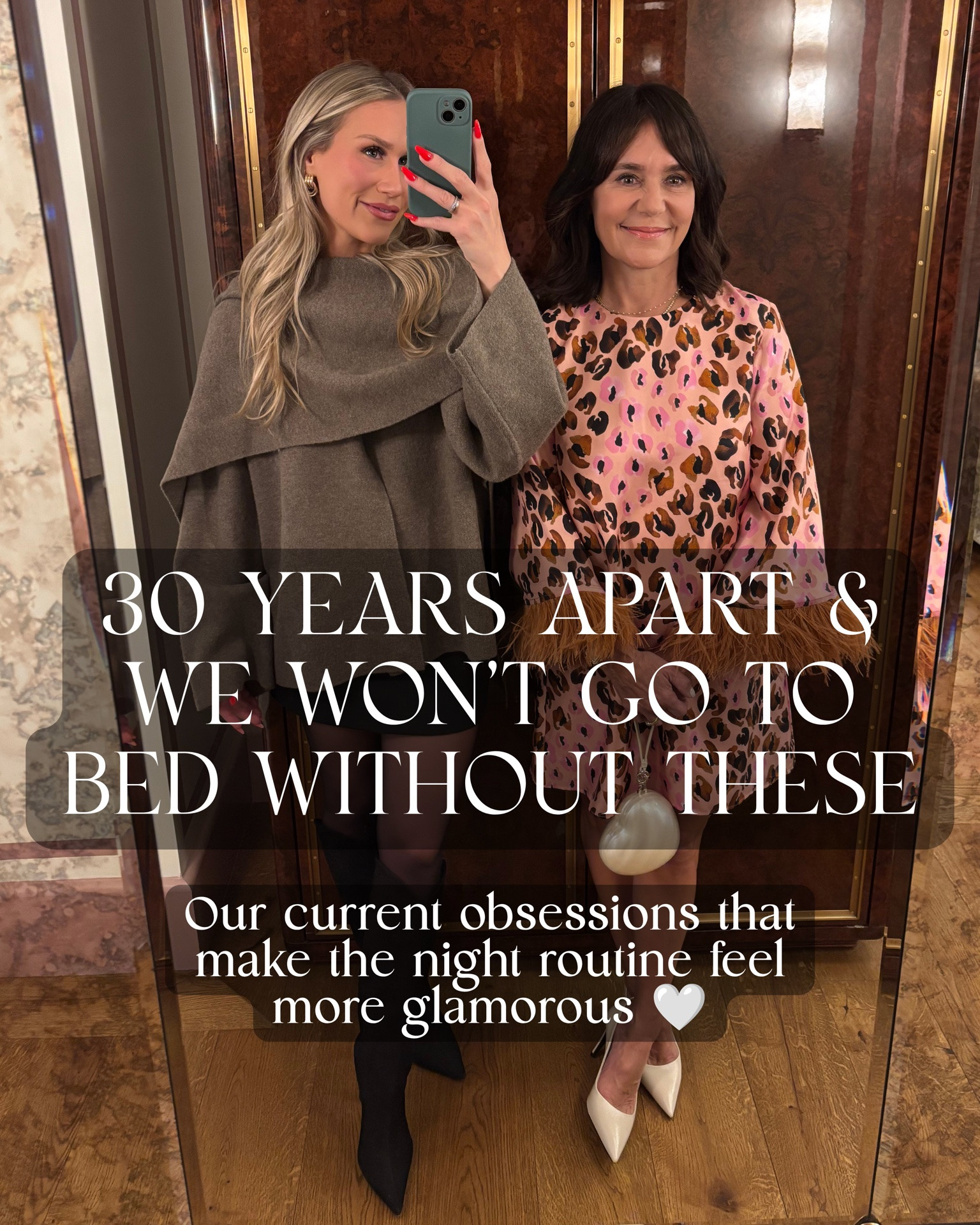 30 years apart, 10 things my daughter and I both reach for every single night before bed. 🤍

We compared notes and somehow landed on almost the exact same nighttime routine & wishlist - including habits, items we use, and everything between. 😂

Some of these we’ve been using for years and a  few are newer discoveries we’ve been texting each other about. They’re the things at the end of the day that will genuinely change your skin, your sleep, your habits, and how you feel when you wake up.

What’s the one thing you can’t go to bed without? 🌸

Linen spray ingredients:
-1.5 ounces plain vodka (acts as a natural emulsifier and odor neutralizer)
 -1.5 ounces distilled water
 -20 to 30 drops essential oil (I use lavender)
 -Small glass spray bottle (preferably dark amber or blue)

nighttime skincare routine, beauty essentials, skincare routine, over 50, best skincare products, evening routine, beauty tips, style over 40, skincare over 50, anti aging skincare

#LTKgrwm #LTKdayinmylife #LTKmomlife