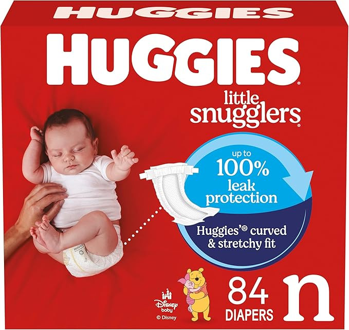 Huggies Size Newborn Diapers, Little Snugglers Baby Diapers, Size Newborn (up to 10 lbs), 84 Coun... | Amazon (US)