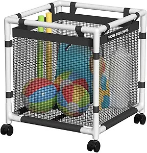 Pool Storage Bin, 45 Gallons, Holder for Noodles, Toys, Floats, Towels, Mesh Organizer for Swimmi... | Amazon (US)
