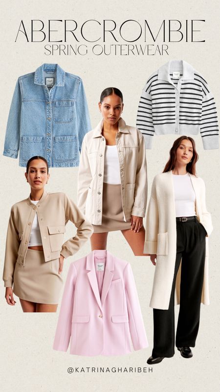 Abercrombie spring outerwear! Lightweight jackets and classic blazer in the prettiest pink ✨🌸 Abercrombie jackets / spring jackets / denim jacket / denim jackets / Abercrombie spring outfit / Abercrombie spring outfits / spring jacket / spring workwear /  Abercrombie blazer / spring basics 

#LTKstyletip #LTKSeasonal #LTKfindsunder100