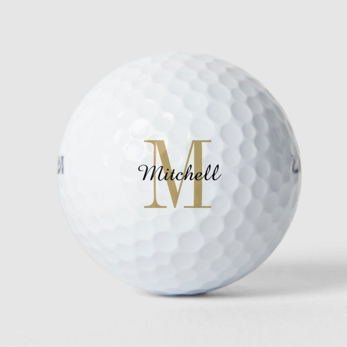 Gold Monogram Initial and Name Personalized Golf Balls | Zazzle.com | Zazzle