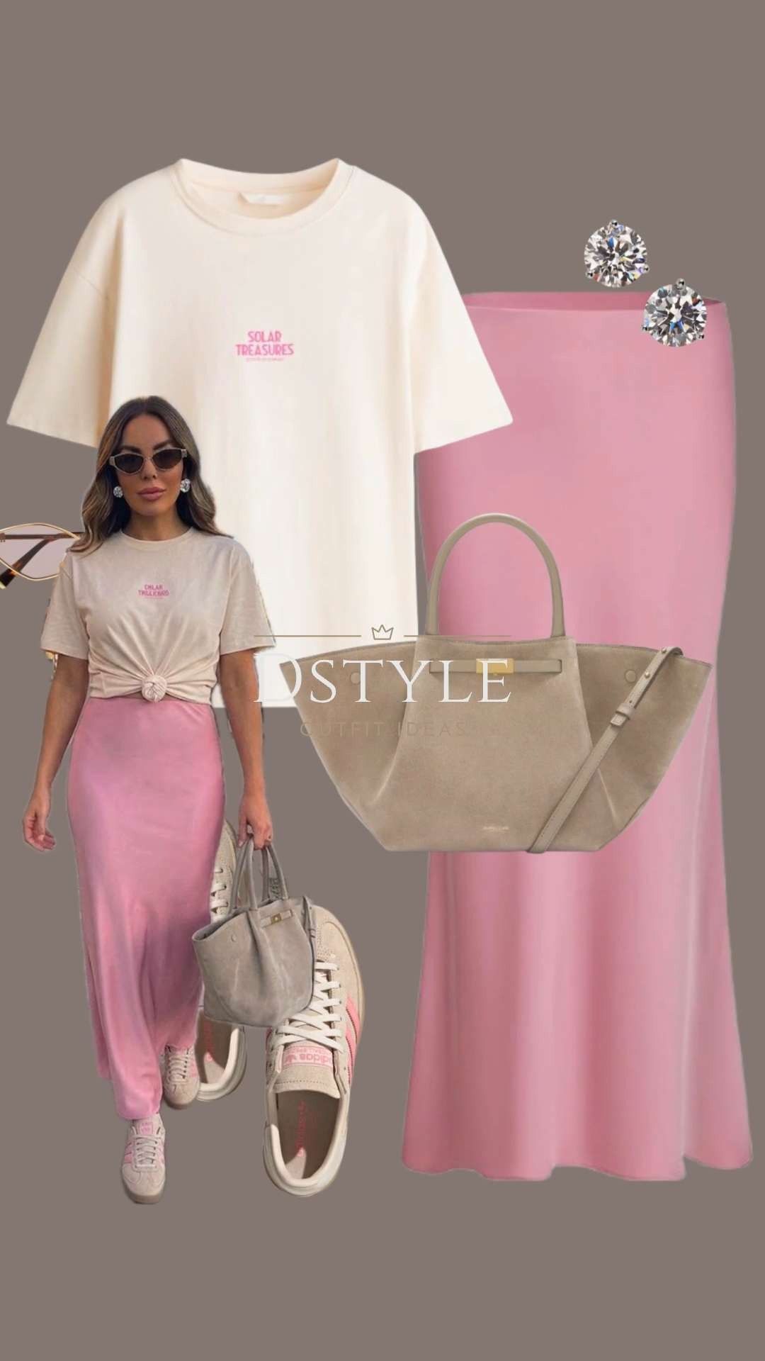 Found the perfect outfit for a brunch date in Malibu or strolling through Melrose. This combo is the ultimate mix of girly and grounded—pairing a silky pink maxi skirt with a knotted graphic tee for that effortless West Coast edge. 🎀👟

Obsessed with how these neutral sneakers and the suede tote keep the look low-key but still totally elevated. It’s giving major coastal cool energy.

California girl style, pink maxi skirt outfit, casual chic aesthetic, spring street style, LTK fashion, pink and neutral outfit 

 

#LTKootd #LTKSeasonal