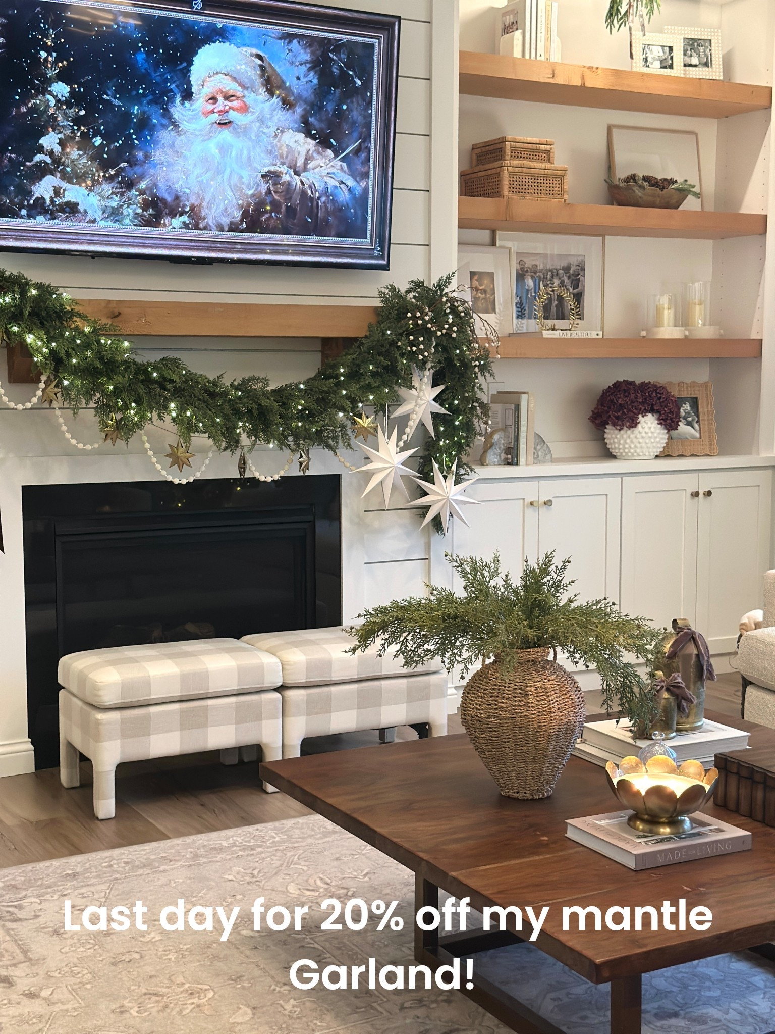 Last day for 20% off my prelit cedar garland. I used 2 here! 

#LTKHoliday #LTKCyberWeek #LTKHome