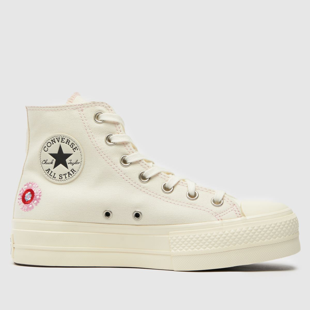 Converse white & pink chuck taylor all star lift hi trainers | Schuh