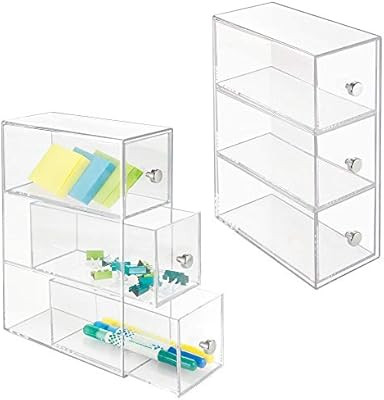 mDesign Home Office, Desk Organizer Storage Station for Storing Gel Pens, Erasers, Tape, Push Pin... | Amazon (US)