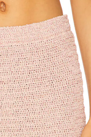 Naida Crochet Skirt in Metallic Peche | Revolve Clothing (Global)