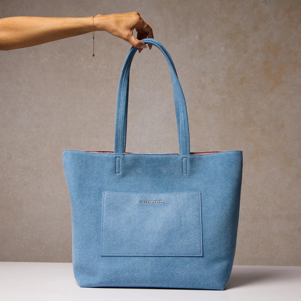Denim Suede Everyday Tote | Nickel and Suede