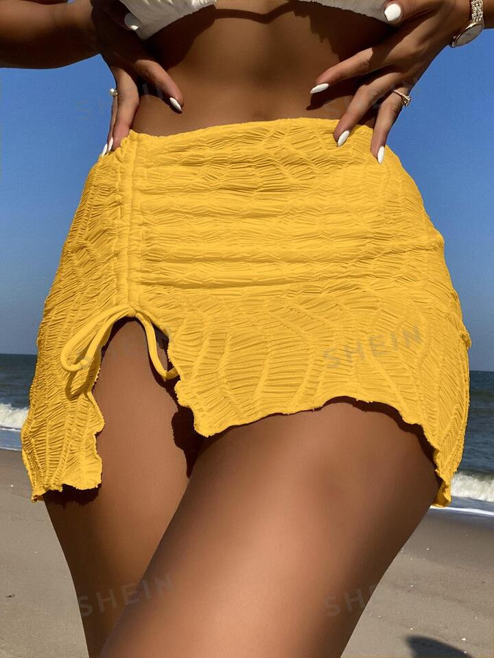 Drawstring Front Cover Up Skirt | SHEIN
