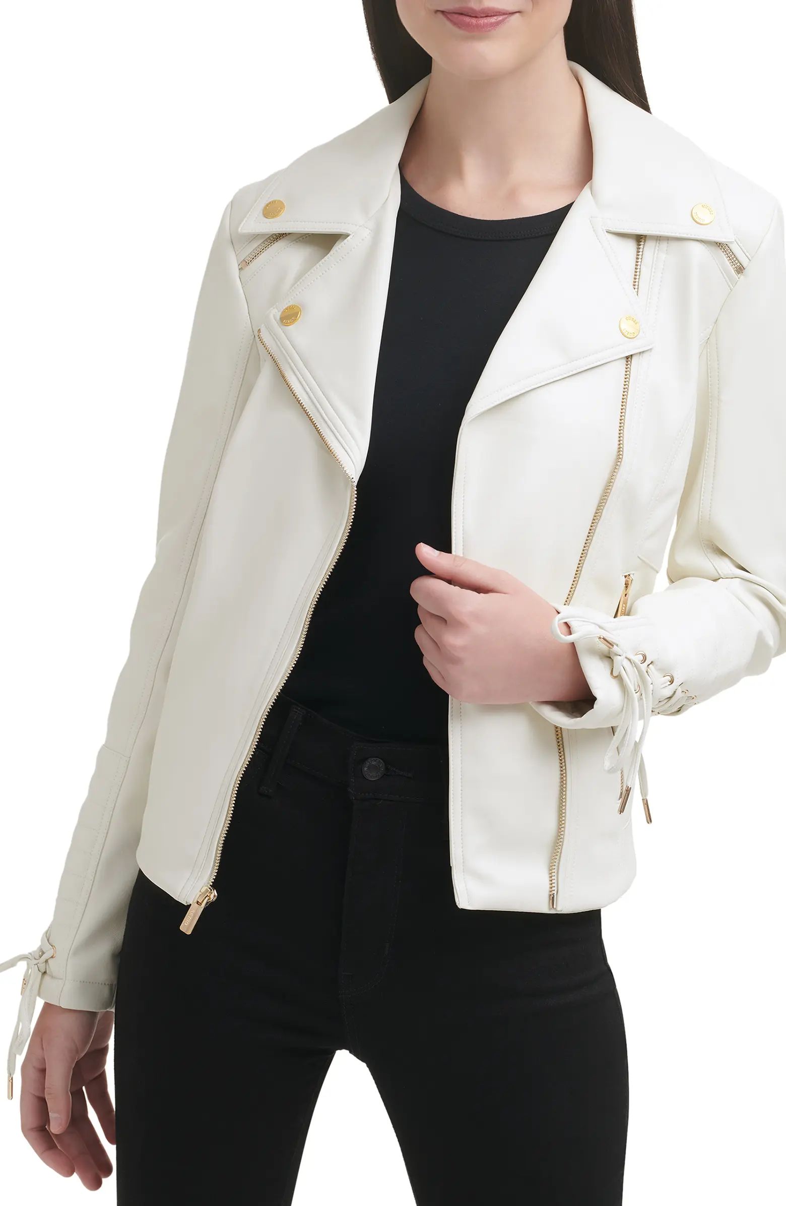 Faux Leather Laced Moto Jacket | Nordstrom Rack