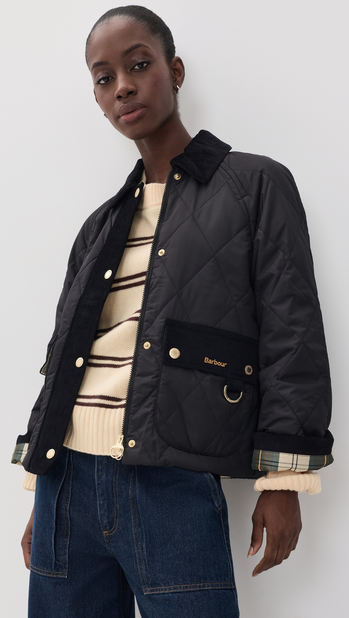 Barbour Kilnwick Quilted Jacket Black/Ancient 6 | Shopbop