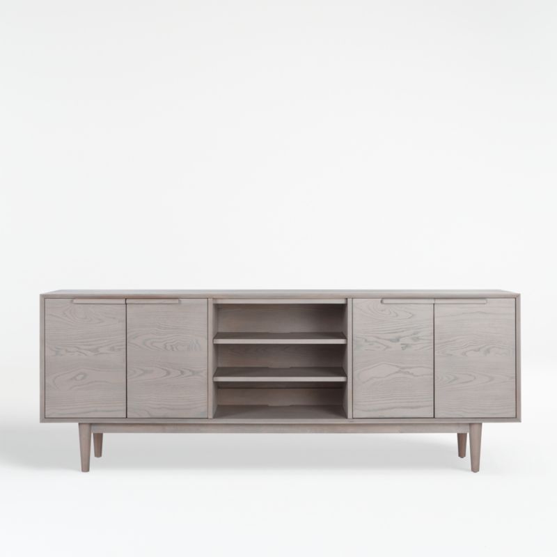Tate Stone 80" Media Console/TV Stand with Storage + Reviews | Crate & Barrel | Crate & Barrel