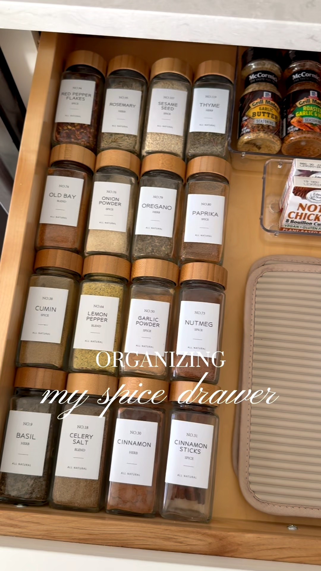 organizing my spice drawer 

#LTKHome
