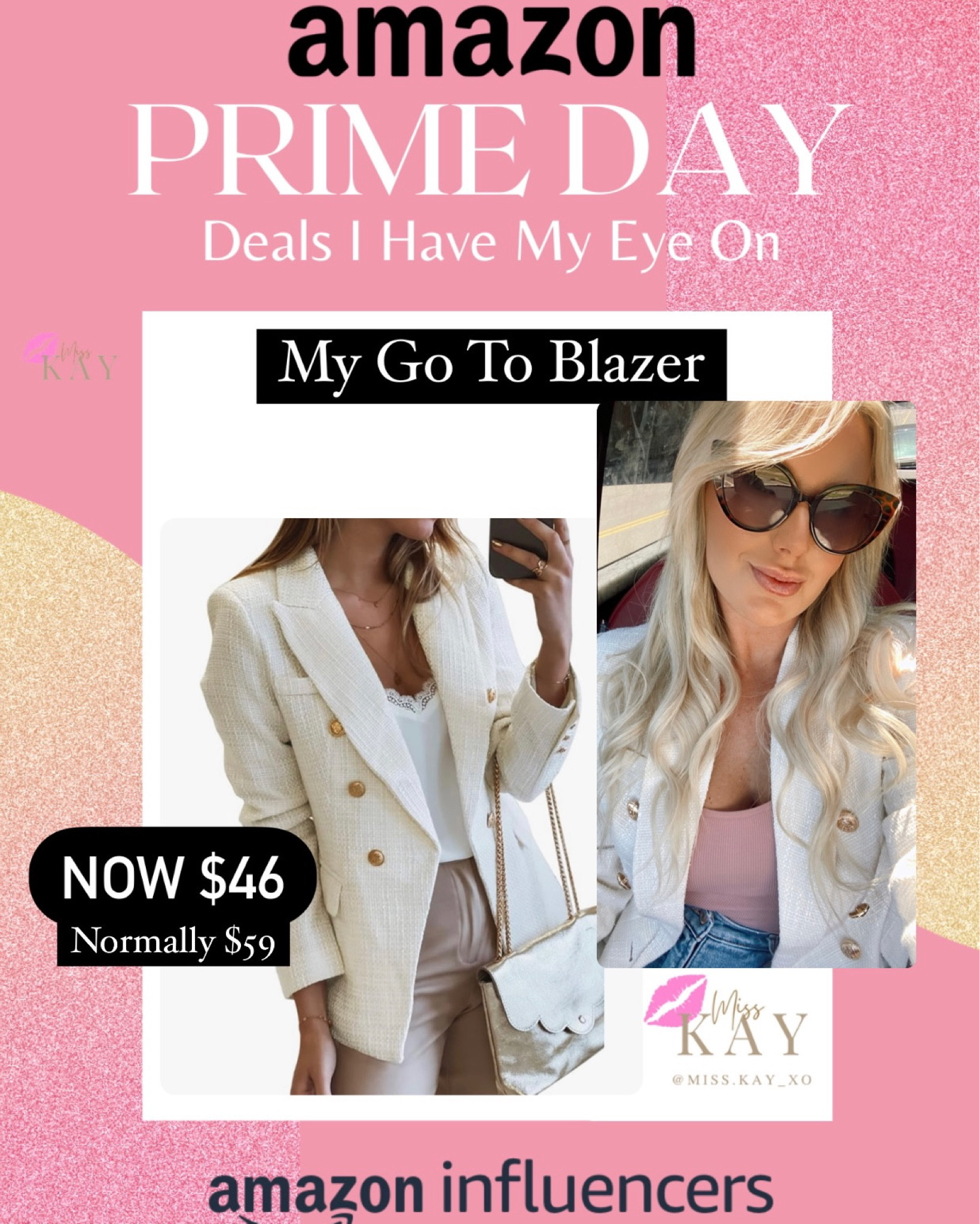 My go to Amazon Blazer is on sale during prime day!! This white blazer is so cute over dresses or paired with shorts. 

#LTKWorkwear #LTKStyleTip #LTKFindsUnder50
