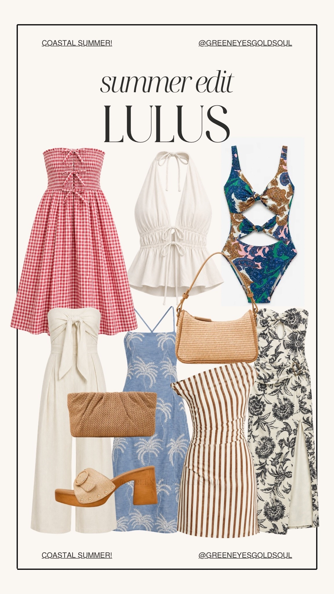 ✨ Coastal summer finds from Lulu’s ✨

Pretty dresses, woven accessories, chic swimwear, and effortless vacation outfits that feel straight out of a seaside getaway. These are the pieces I’d pack for every summer trip. 🌊☀️

Which look is your favorite? 🤍👇🏻

#LulusStyle #LulusFinds #CoastalStyle #CoastalChic #BeachVacationStyle #ResortWear #SummerOutfits #VacationStyle #EuropeanSummer #SeasideStyle #SummerFashion #BeachyStyle #VacationWardrobe #ClassicStyle #LTKFashion

coastal summer outfits, coastal chic style, beach vacation outfits, resort wear women, summer dresses, vacation outfit ideas, European summer style, coastal grandmother style, seaside fashion, woven handbag, raffia bag, summer wedding guest dress, strapless dress, linen summer outfit, summer swimwear, vacation capsule wardrobe, beach dinner outfit, tropical vacation style, feminine summer fashion, Lulu’s summer collection

#LTKSeasonal #LTKTravel #LTKootd