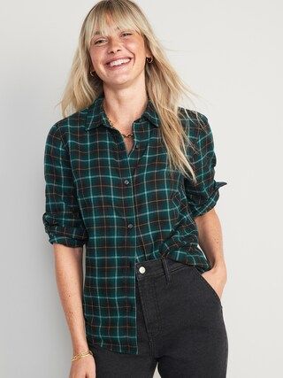 Plaid Flannel Classic Shirt for Women | Old Navy (US)