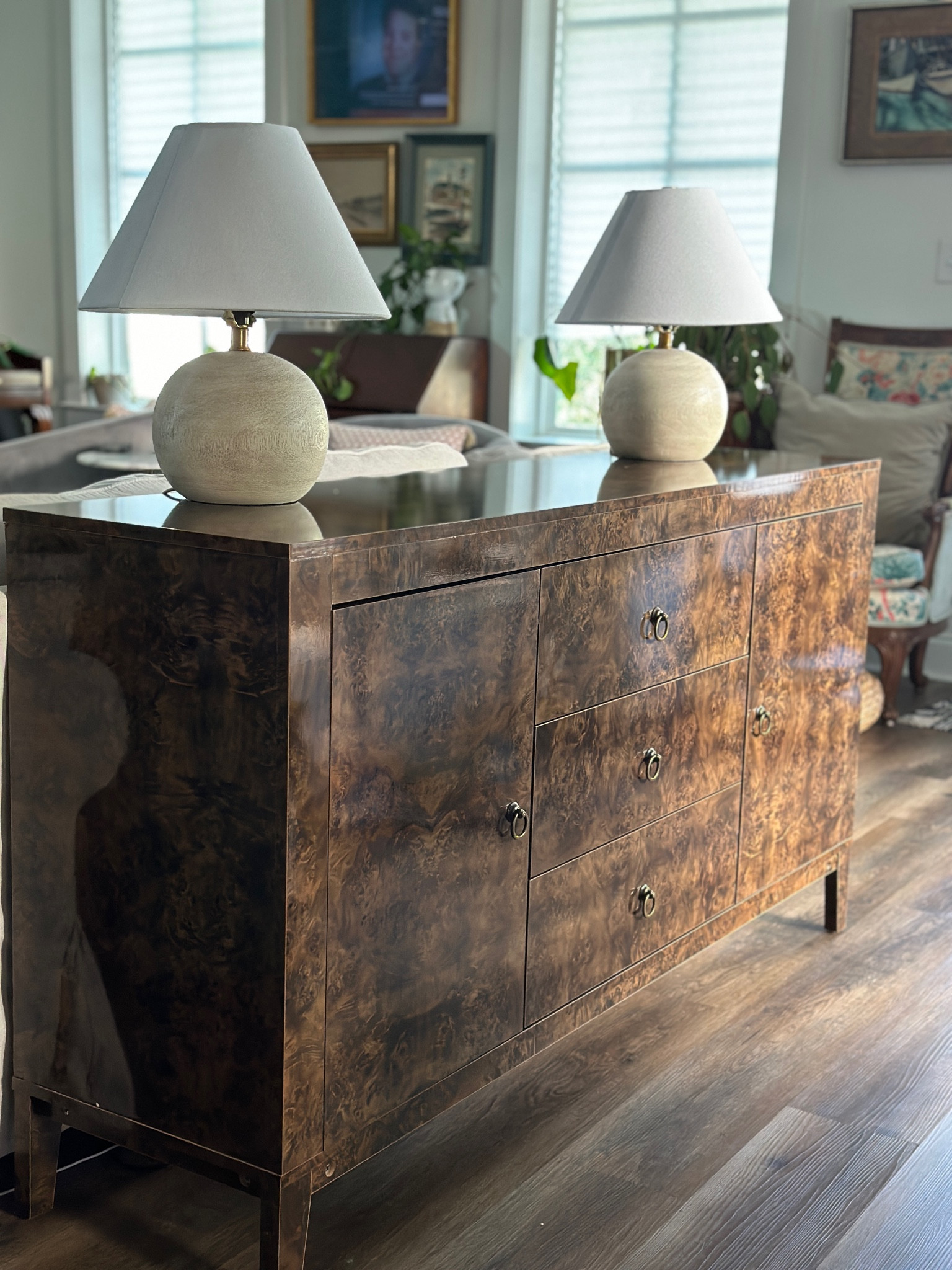 Added my storage to my living room with this burlwood console table found at Wayfair. Now it’s time to style it! #wayfair 

#LTKHome