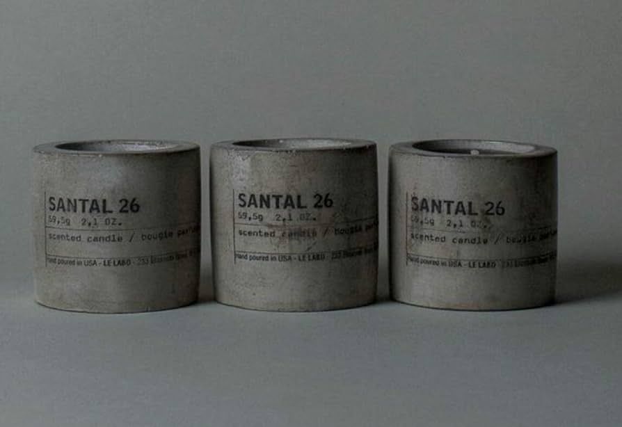 Le Labo SANTAL 26 mini concrete candles 59.5g / 2.1oz each. Set of 3 candles. | Amazon (US)