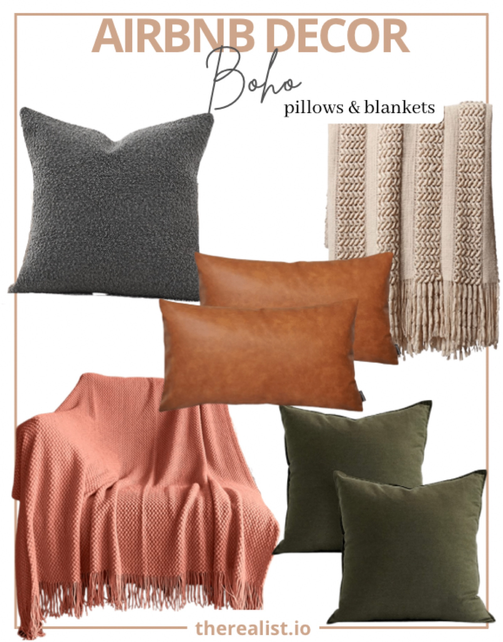 The perfect durable pillows and cozy blankets for your Airbnb! Amazon home. Amazon deals. Airbnb decor. Boho. 

#LTKhome #LTKunder50 #LTKunder100