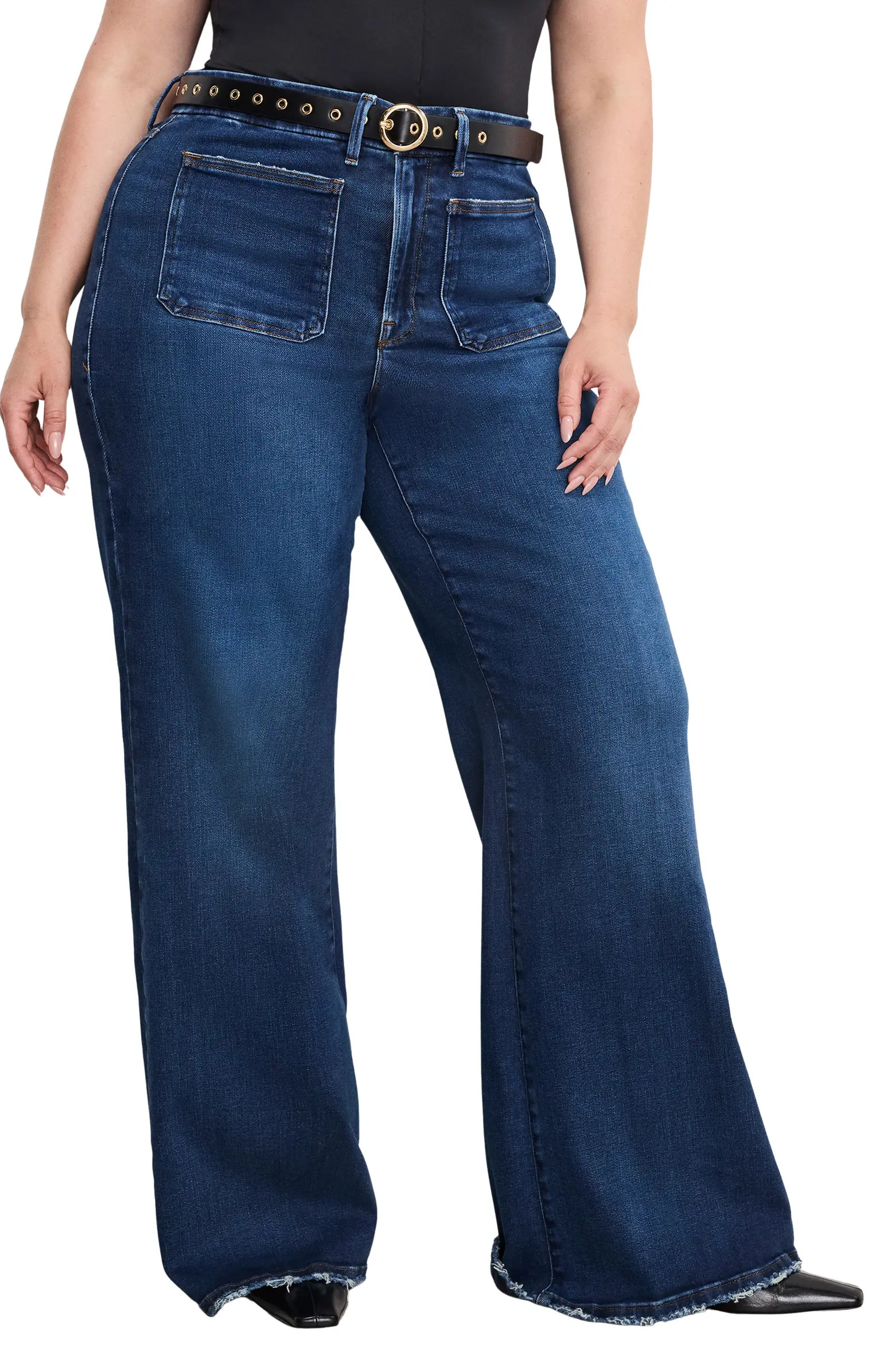 Good Waist Patch Pocket Palazzo Jeans | Nordstrom