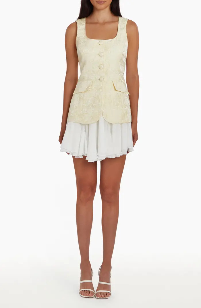 Amanda Uprichard Lilibet Jacquard Flare Minidress | Nordstrom | Nordstrom