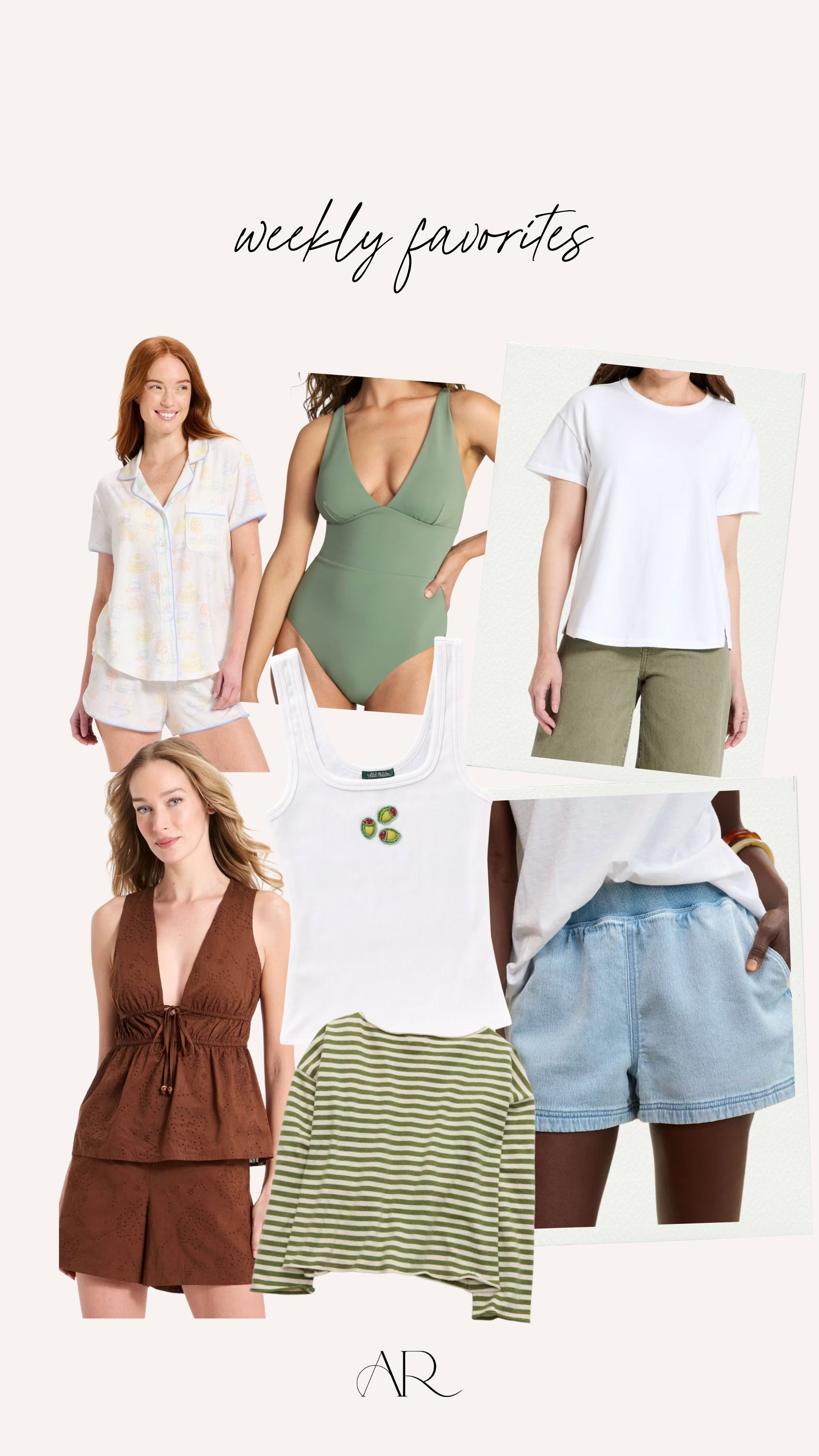 My favorites of the week! I've been loving these denim shorts from aeries. They are stretchy and so comfortable! 

anti-pooch outfits, midsize fashion, summer outfits 

 #LTKgrwm #LTKootd #LTKMidsize
