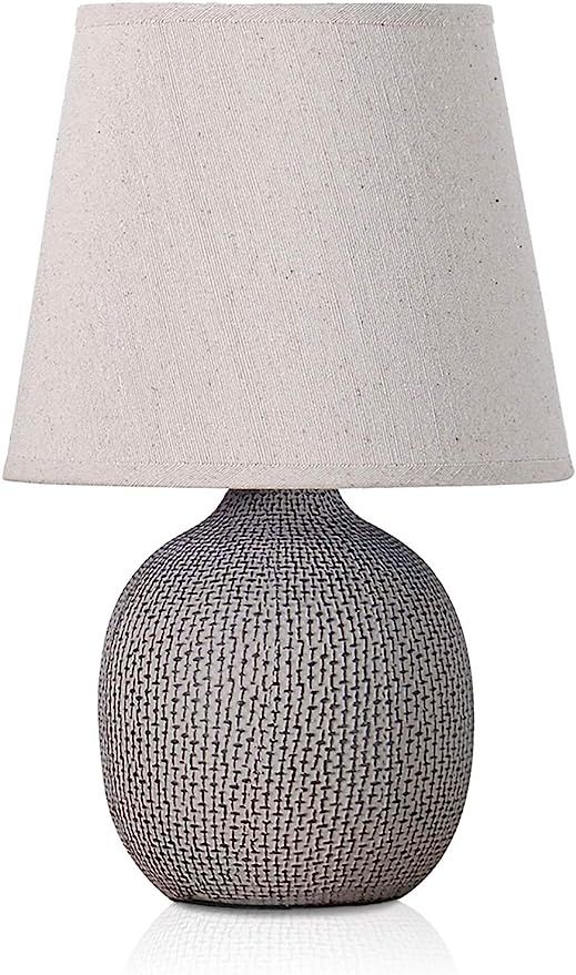BRUBAKER Small Table or Bedside Lamp - Beige/Light Gray - Ceramic Base in Two Tone Matte Finish -... | Amazon (US)