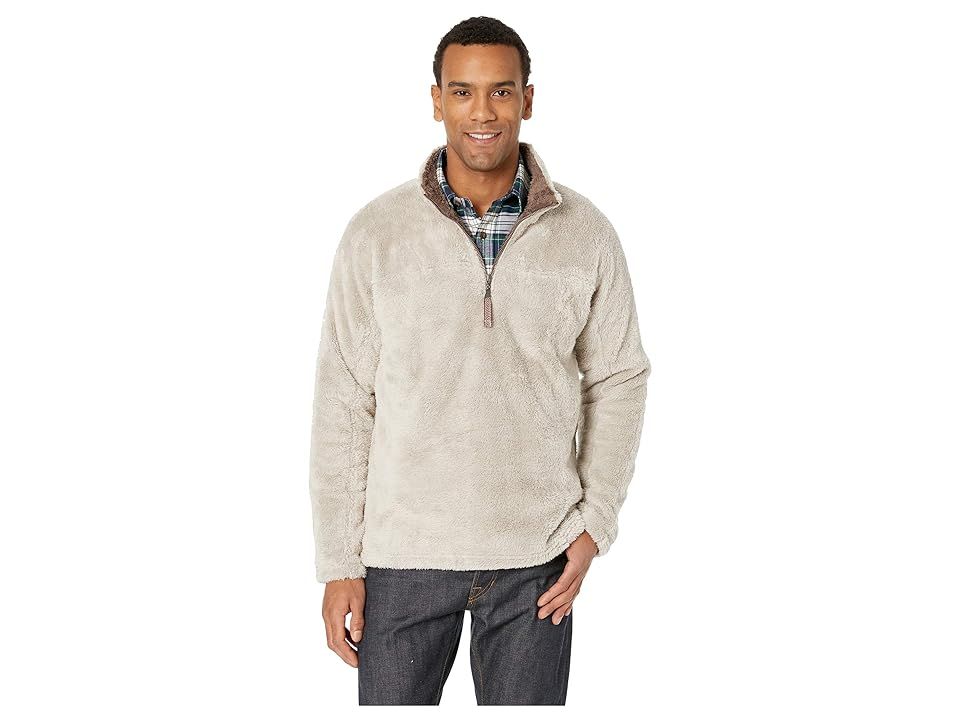 True Grit Double Plush 1/4 Zip Pullover (Oatmeal) Men's Clothing | Zappos