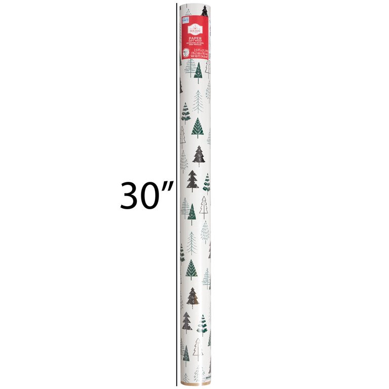 Modern Trees Green and White Christmas Gift Wrap (160 sq ft), by Holiday Time - Walmart.com | Walmart (US)
