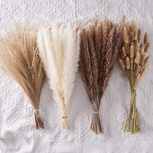 Pampas Grass, 110 Pcs Boho Pompas Floral Dried Pampas Grass Decor 20 White Pampas 30 Brown Pampas... | Amazon (US)