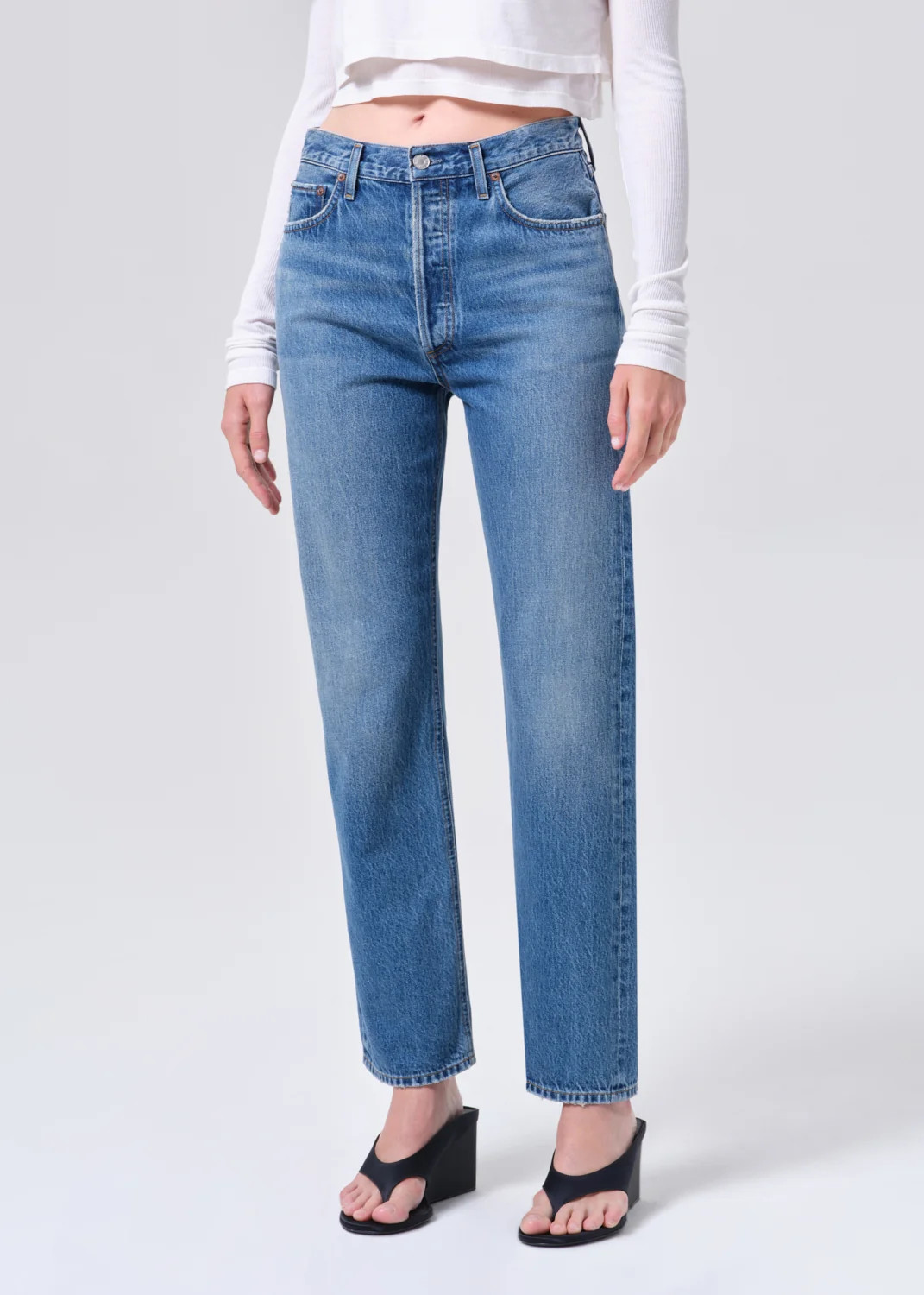 90S Pinch Waist High Rise Straight in Circulate | AGOLDE