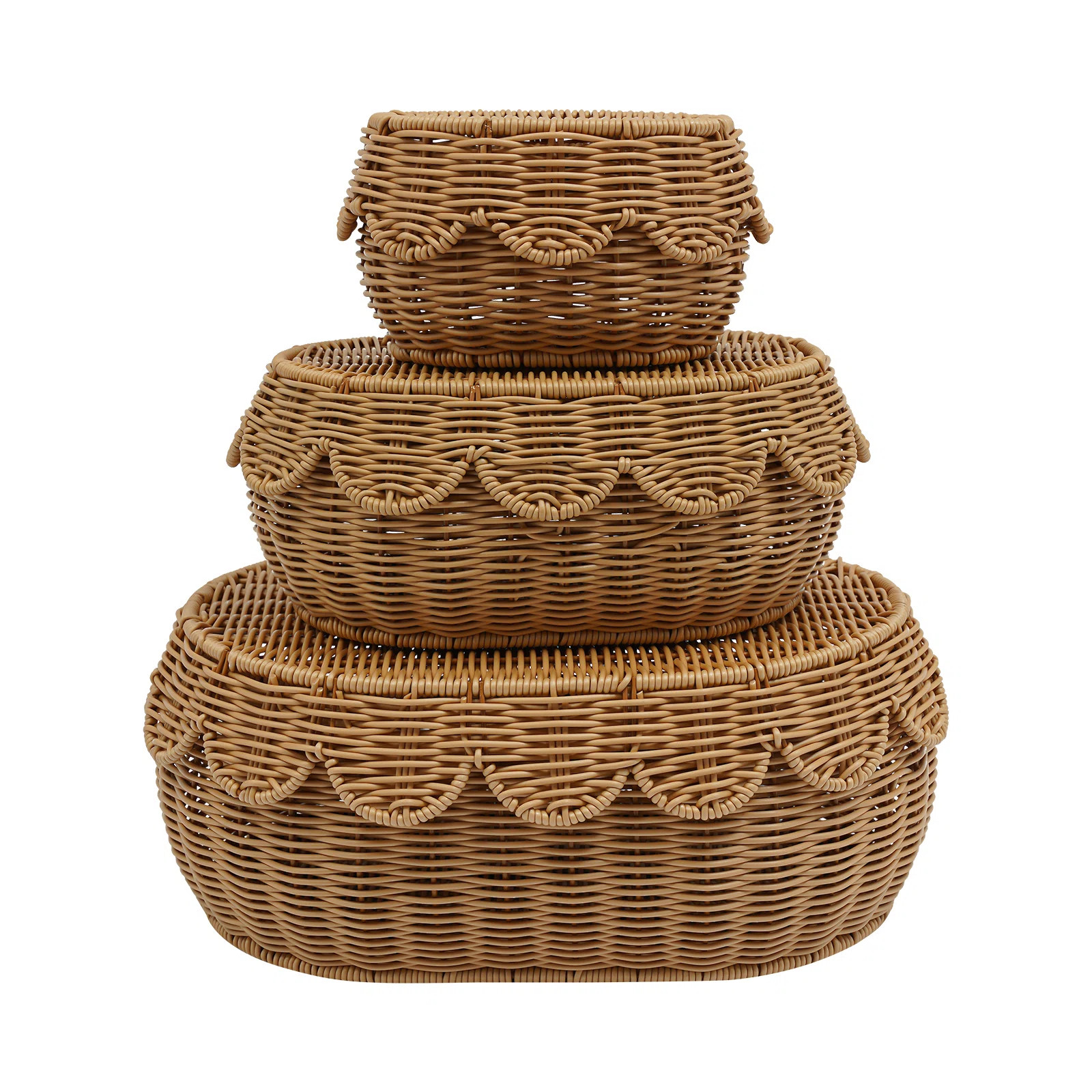 3Pcs Storage Baskets Imitation Rattan (Set of 3) | Wayfair North America