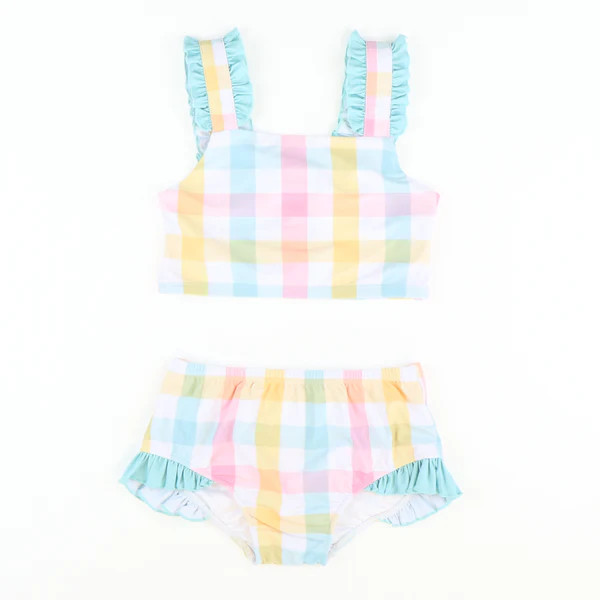 Hamptons Plaid Two-Piece Swimsuit | Southern Smocked Co.