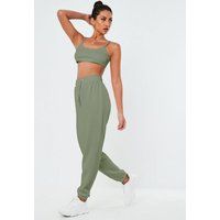 Sage Rib Bralette And Joggers Co Ord Set | Missguided (US & CA)