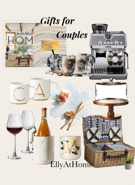 Holiday, Christmas gifts for couples!  Coffee machine on sale, picnic basket on clearance, wine glasses, wine cooler, monogram mugs, candle, marble board, cookbook, home book, cake stand. Shop early. Amazon home, Pottery Barn, Williams Sonoma, Anthropologie. Free shipping. 

#LTKsalealert #LTKGiftGuide #LTKHoliday