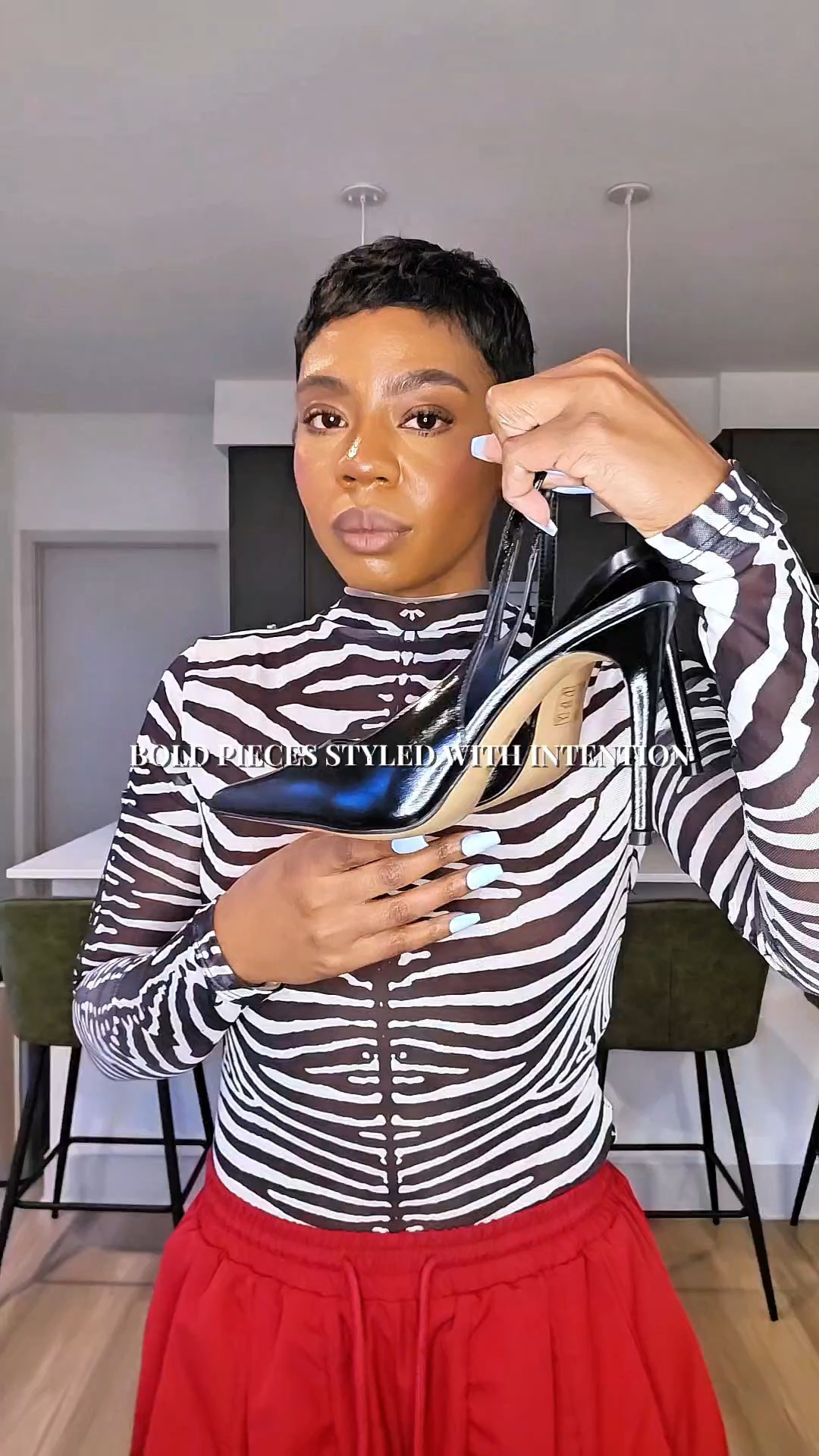 Bold Statement Pants Outfit | Elevated Street Style | How to Style Dramatic Pieces | Chic Fashion Inspo 2026Bold pieces styled with intention.A sheer zebra print top paired with burgundy ruffle wide-leg pants for an elevated, fashion-forward look that still feels polished and wearable. Dramatic pieces don’t have to feel busy when styled with balance and structure.Spring, Statement Pants

#LTKgrwm #LTKPetite #LTKootd