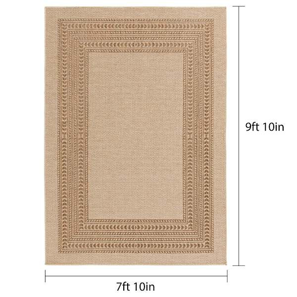 (E523) Santorini Sutton Natural Outdoor Area Rug, 7x9 | At Home