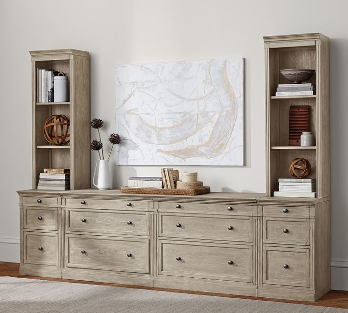 Livingston 105" x 81" Bookcase Towers with Drawers | Pottery Barn (US)