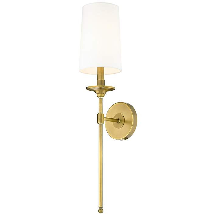 Emily 26" High Rubbed Brass Wall Sconce | Lamps Plus