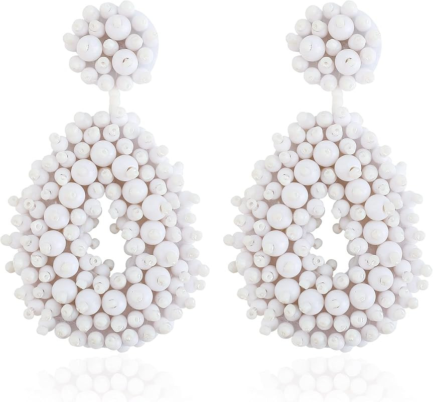 Gelvtic Dangle Stud Earrings Beaded Drop Earrings for Women Teen Girls, Boho Statement Earrings f... | Amazon (US)