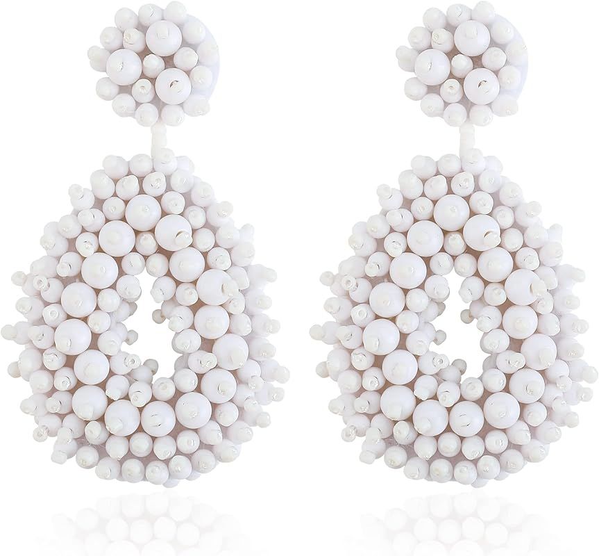 Gelvtic Dangle Stud Earrings Beaded Drop Earrings for Women Teen Girls, Boho Statement Earrings f... | Amazon (US)