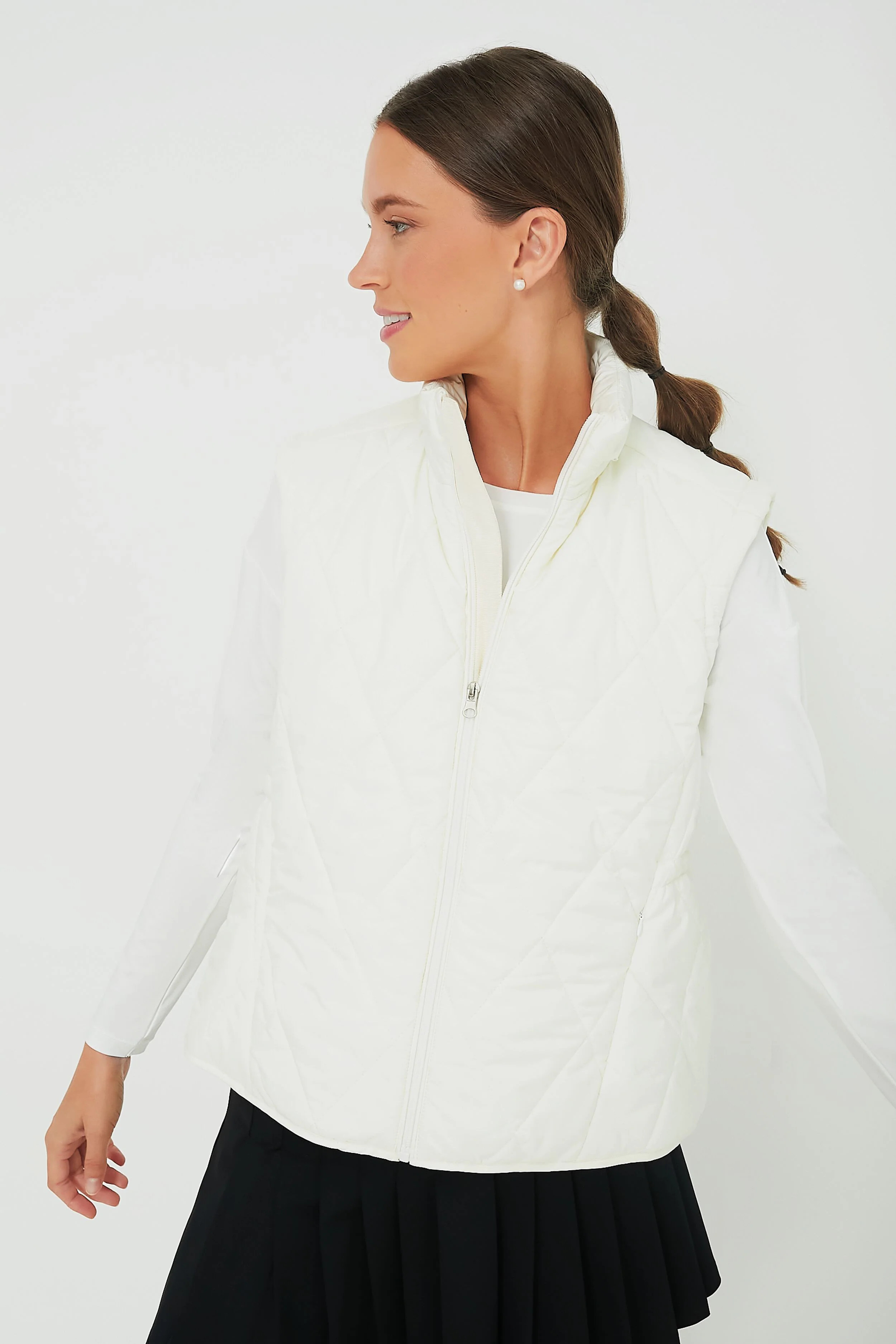 Ivory Quilted Packable Meredith Vest | Tuckernuck (US)