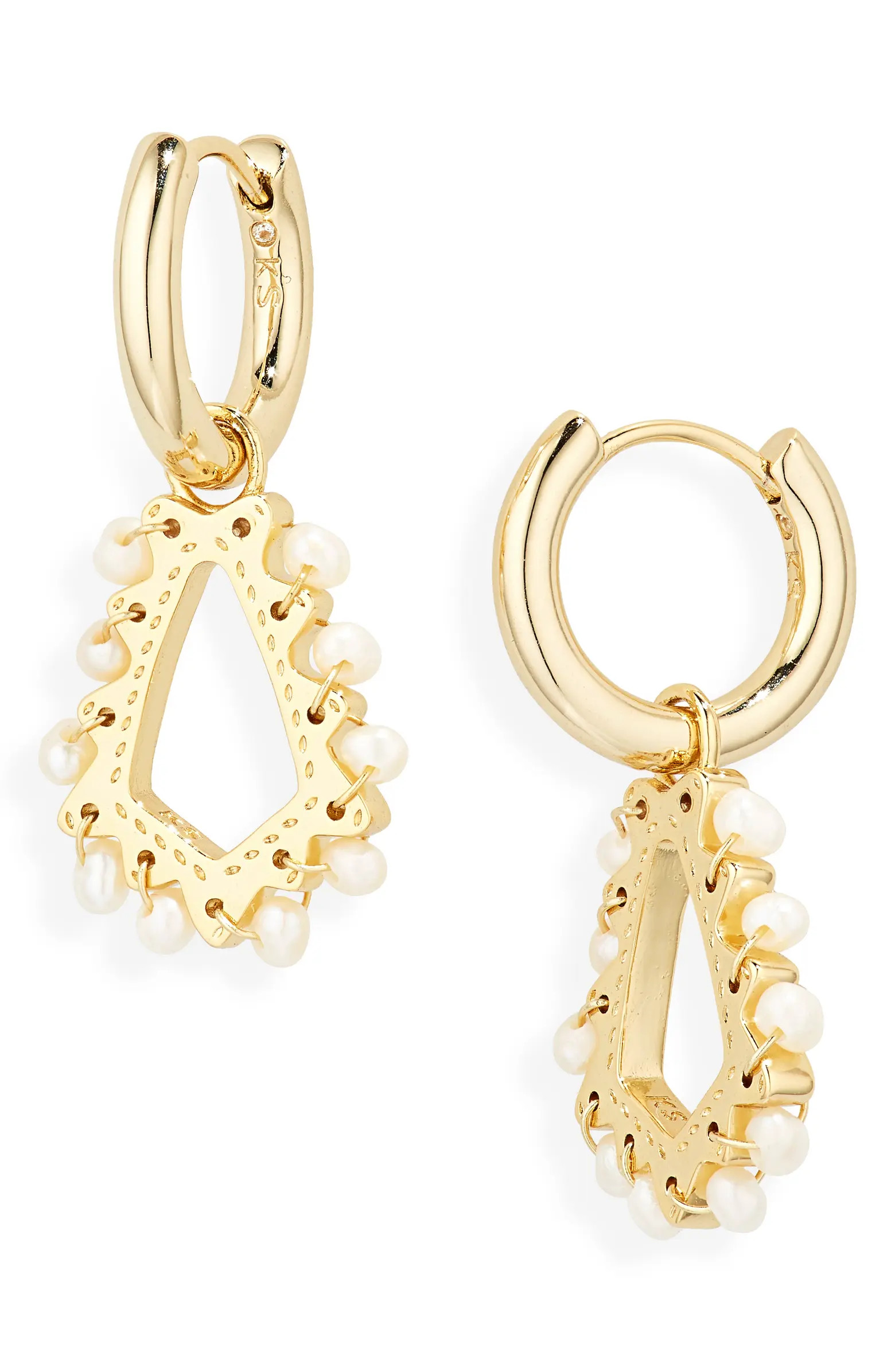 Camry Beaded Drop Huggie Hoop Earrings | Nordstrom