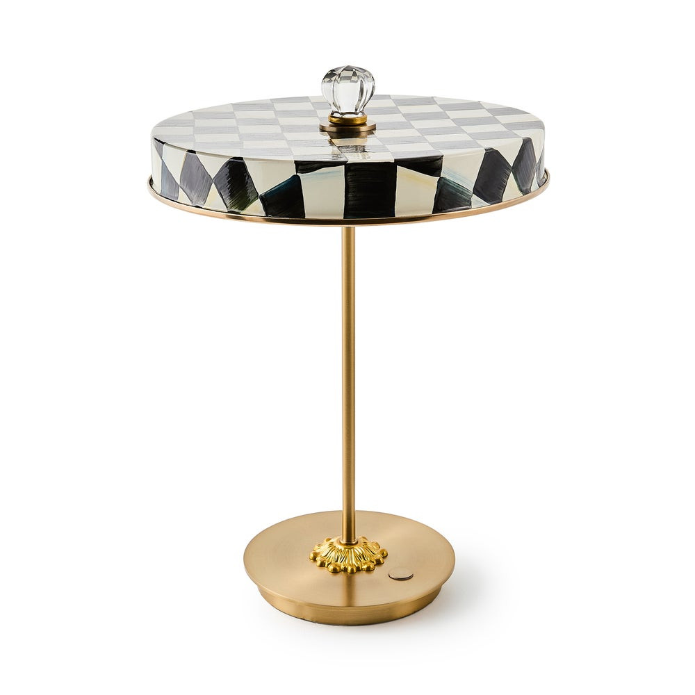 Enamel Check LED Disk Table Lamp | MacKenzie-Childs