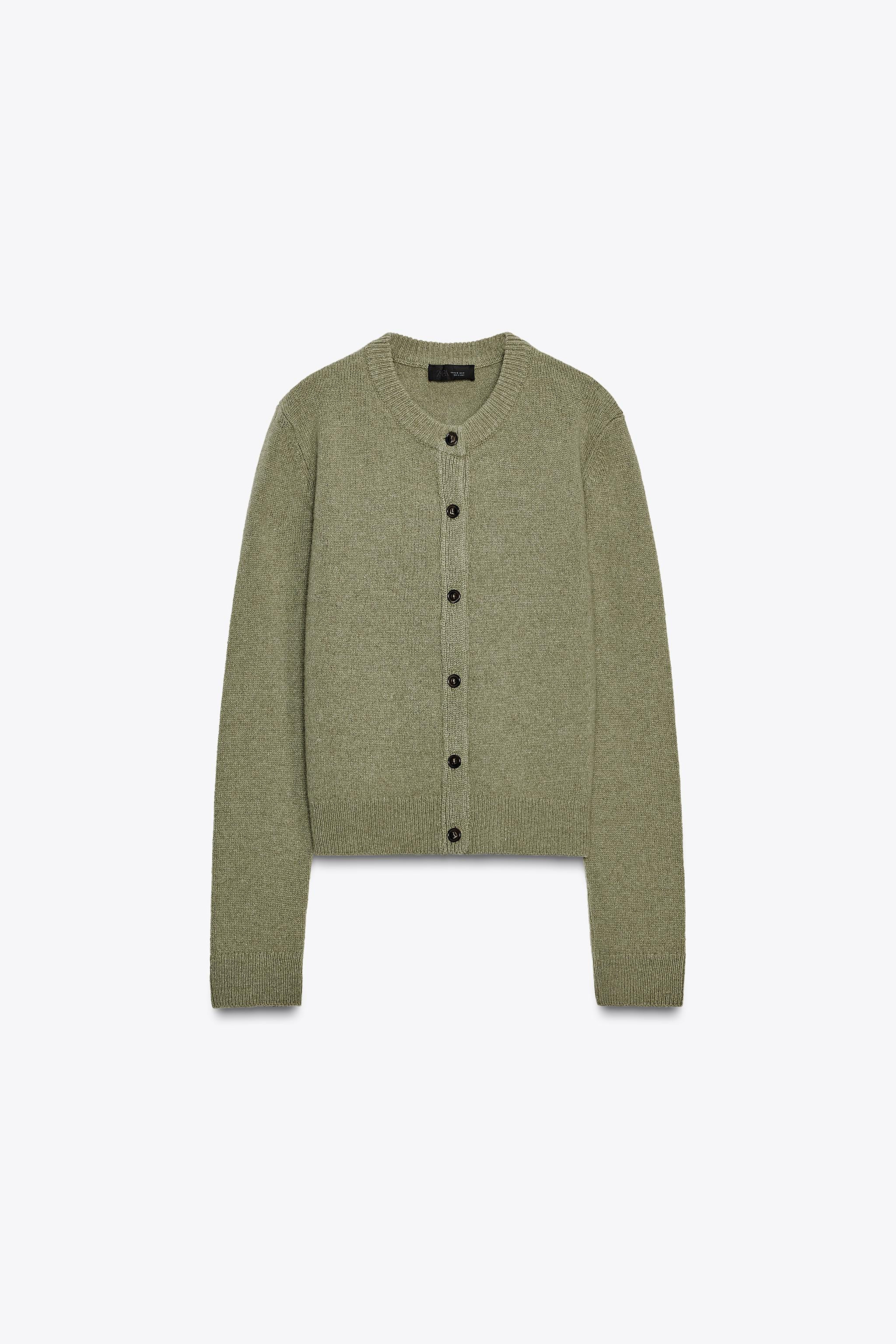CASHMERE AND WOOL BASIC CARDIGAN | Zara US