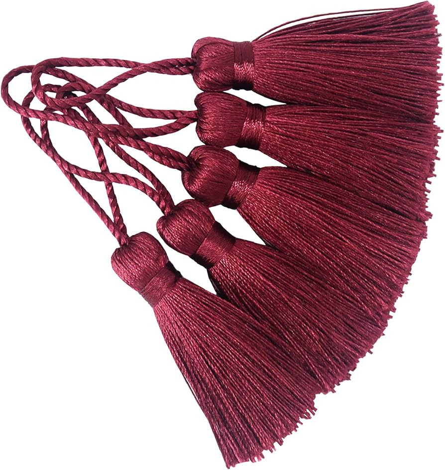 Makhry 20pcs 4.3 Inch Handmade Silky Floss Mini Tiny Craft Tassels with 2-Inch Cord Loop and Smal... | Amazon (US)